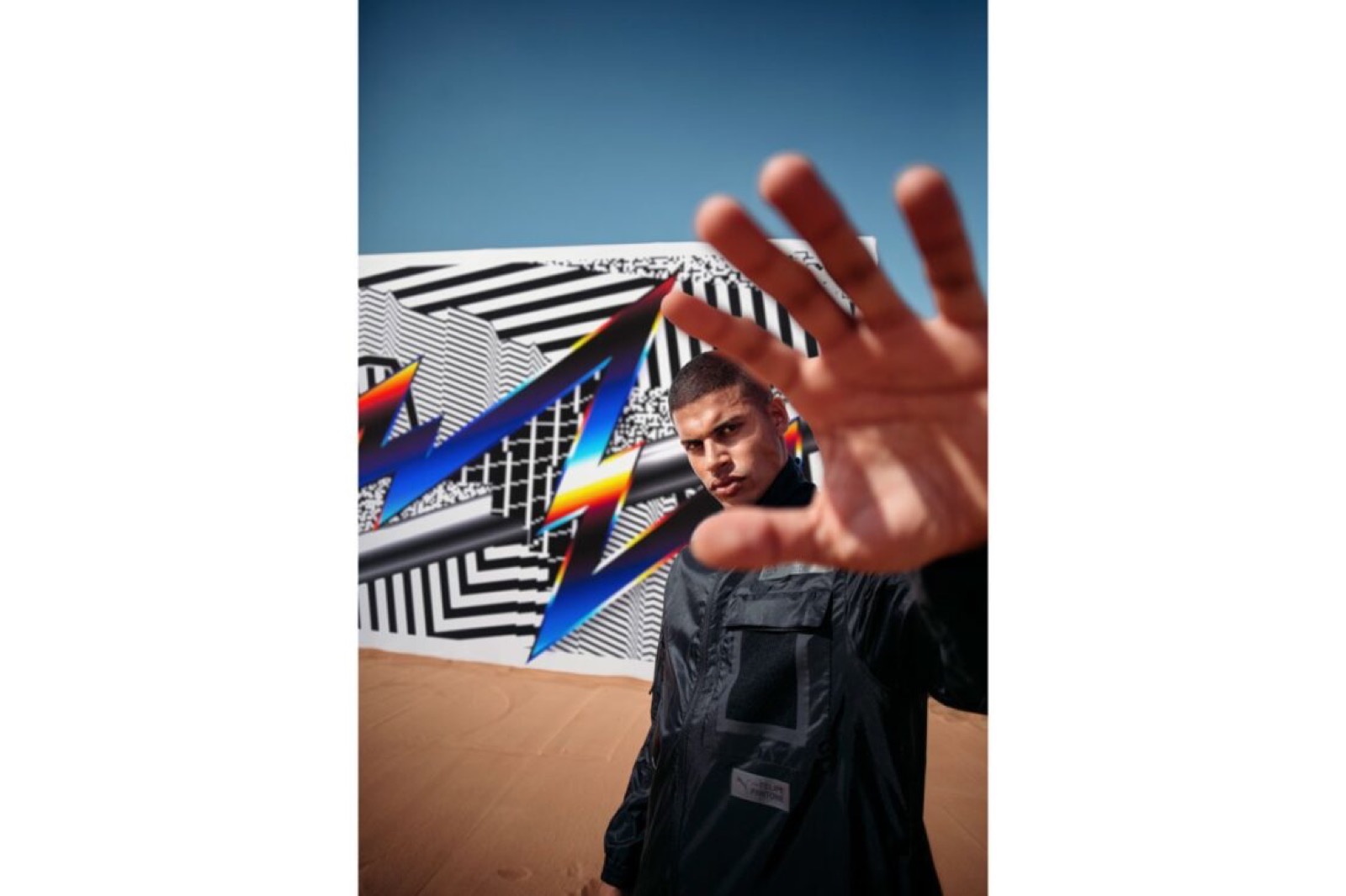 PUMA × Felipe Pantone — Detalle de material y textura — prensa PUMA · prototipo local — clearance por imagen antes de publicar