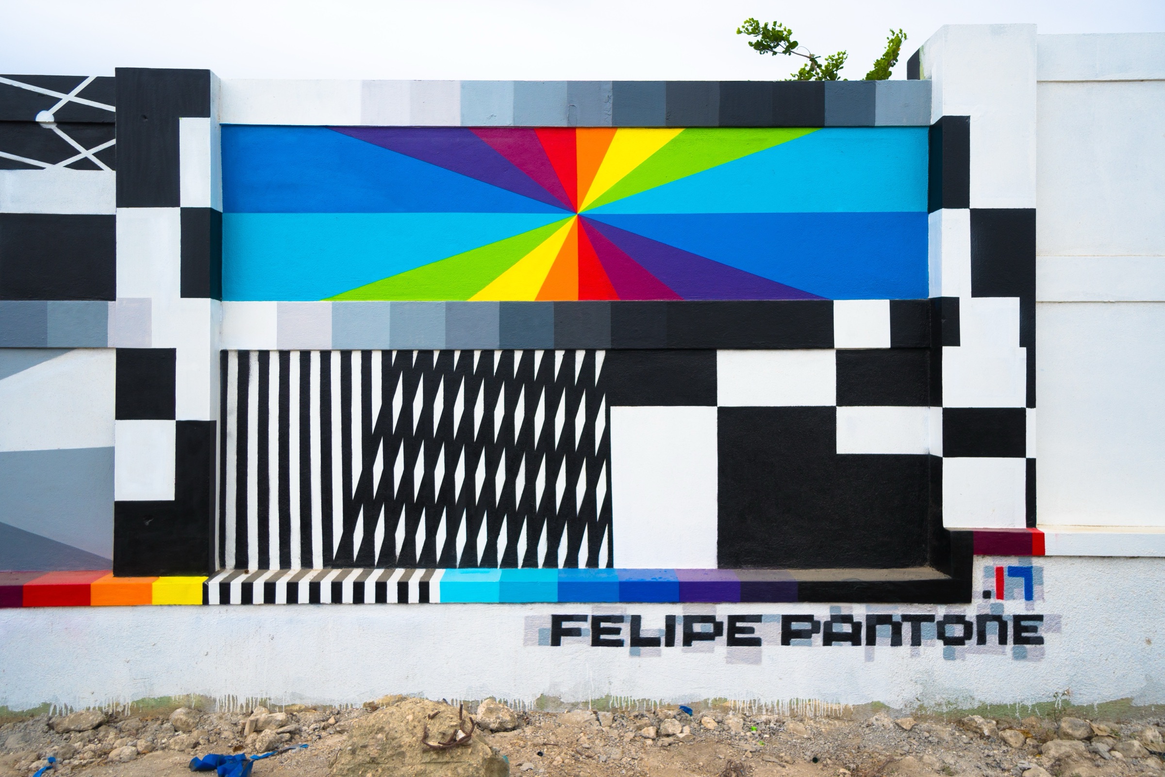 Haití (Ouest Department), 2017 — Detalle del degradado radial y la firma.