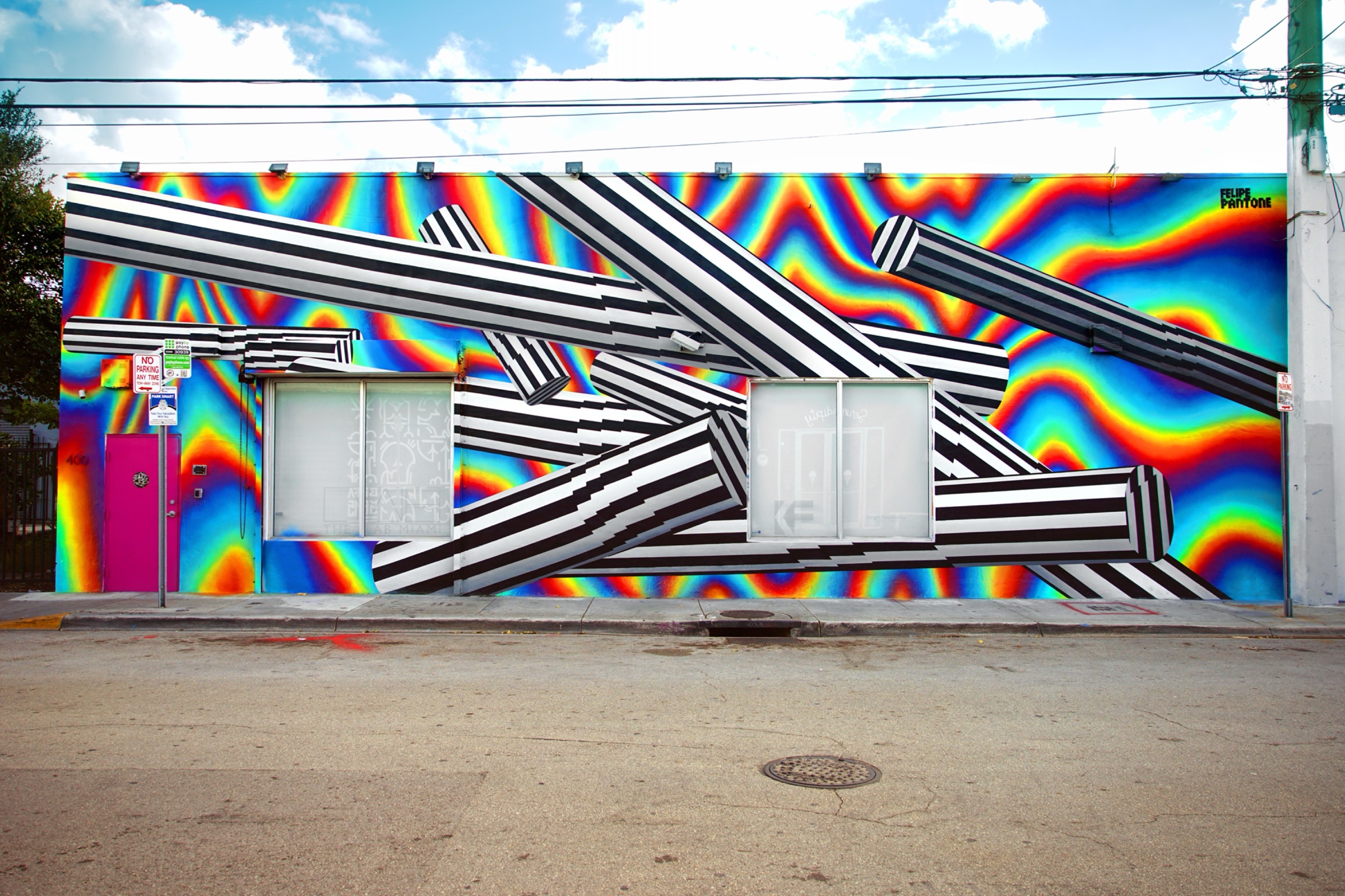 Optichromie for Miami, 2016 — El muro terminado, limpio.