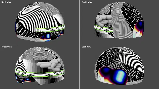Visual Intensification: Focus — Visualización — el gradiente CMY envolviendo la esfera · estudio FP